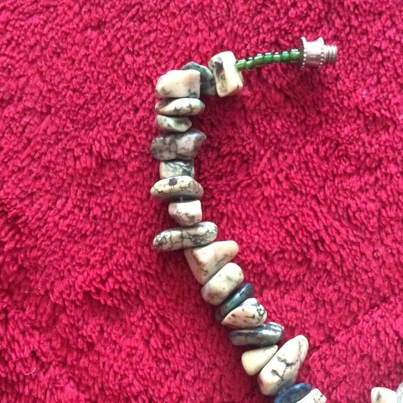 Vintage Tree Agate Chip Gemstone Bracelet #1 - Picture 3 of 3